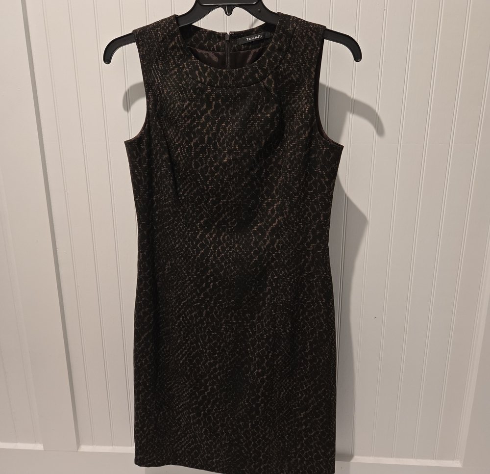 Tahari Sleeveless Textured Sheath Dress